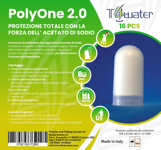 Ricarica di polifosfato Poly One 2.0 con aggiunta di Acetato di Sodio (16 cartucce)